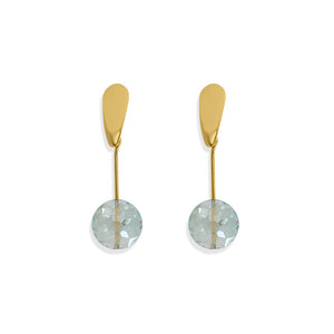 Smoked Crystal Drop Earrings. Handmade in 18k gold plated.