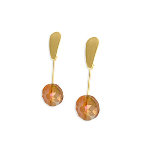 Topaz Crystal Drop Earrings. Handmade in 18k gold plated.