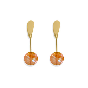 Topaz Crystal Drop Earrings. Handmade in 18k gold plated.