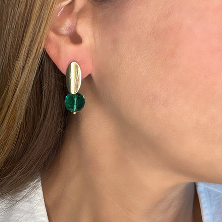 Emerald Crystal Stud Earrings