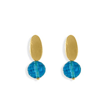 Load image into Gallery viewer, Aquamarine Crystal Stud Earrings
