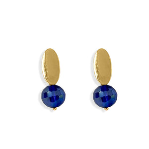 Dark Blue Crystal Stud Earrings