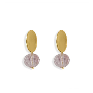 Light Pink Crystal Stud Earrings