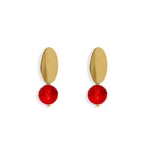 Red Crystal Stud Earrings