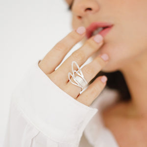 Vera Cocktail Ring in Sterling Silver