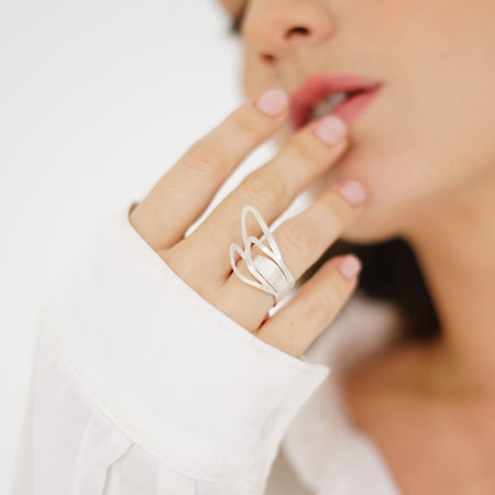 Vera Cocktail Ring in Sterling Silver