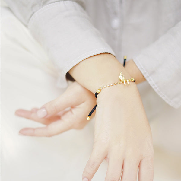 Equilibrium Cord Bracelet. Handmade jewelry. 18k gold plated over sterling silver.