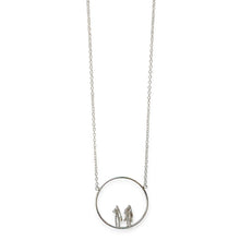 Cargar imagen en el visor de la galería, Circle Long Necklace with Travelers, Sterling Silver
