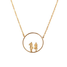 Load image into Gallery viewer, Circle Long Necklace with Travelers, 18k Gold plated

