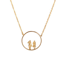 Cargar imagen en el visor de la galería, Circle Long Necklace with Travelers, 18k Gold plated
