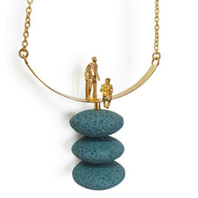 Cargar imagen en el visor de la galería, Volcanic Long Pendant Necklace, 18k Gold plated
