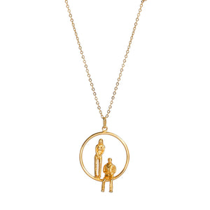 Pendant Charm Necklace. Handmade jewelry in 18k gold plated.
