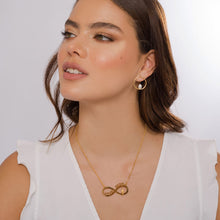 Cargar imagen en el visor de la galería, Infinity Love Necklace. Handmade jewelry in 18k gold plated. 
