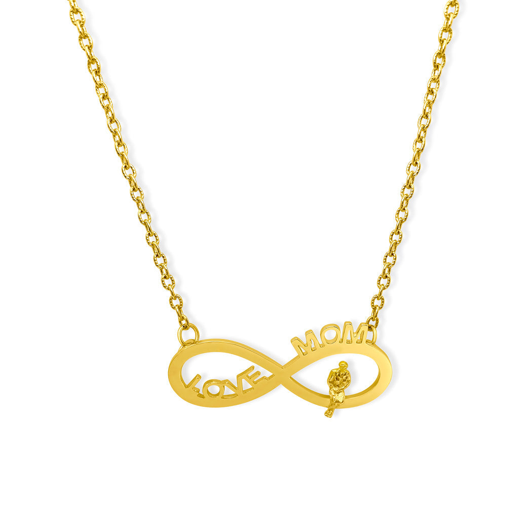 Infinity Love Necklace. Handmade jewelry in 18k gold plated. 