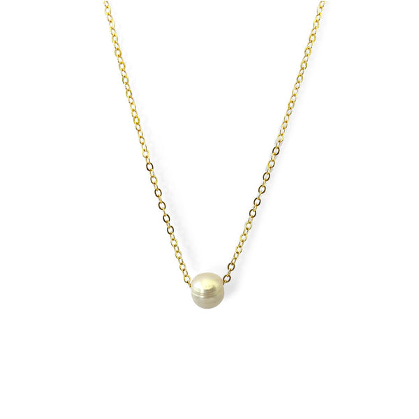 Pearl Necklace. Handmade jewelry in 18k gold plated.