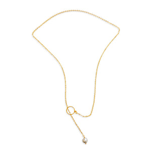 Nai Pearl Lariat Necklace