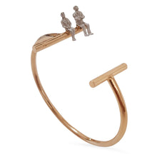 Load image into Gallery viewer, Equilibrium Open Bangle, 18k Gold plated-Couple in Silver
