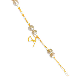 Pearl Bracelet. Handmade jewelry. 18k gold plated.