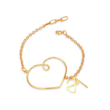 Load image into Gallery viewer, Happiness Bracelet. Handmade jewelry. Heart Bracelet.18k gold plated.
