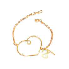 Cargar imagen en el visor de la galería, Happiness Bracelet. Handmade jewelry. Heart Bracelet.18k gold plated.
