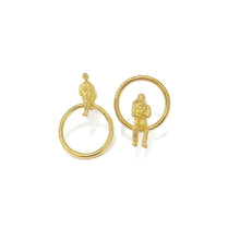 Load image into Gallery viewer, Mini Circle Stud Earrings, Couple up and down.
