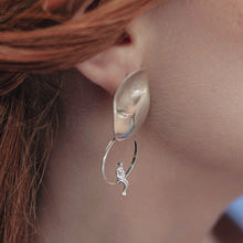 Load image into Gallery viewer, Circle of Life Silver Dangle Earrings. Handmade earrings in sterling silver.
