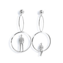 Load image into Gallery viewer, Circle Drop Earrings in Silver
