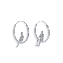 Load image into Gallery viewer, Circle Hoop Earrings in Silver
