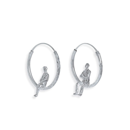 Circle Hoop Earrings in Silver