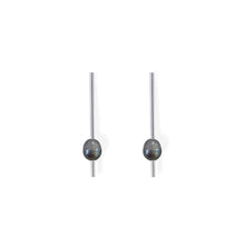 Load image into Gallery viewer, Pearl Drop Earrings in Sterling Silver. Gray Pearl
