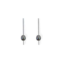 Cargar imagen en el visor de la galería, Pearl Drop Earrings in Sterling Silver. Gray Pearl
