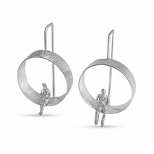 Load image into Gallery viewer, Commitment Circle Earrings in Sterling Silver
