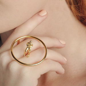 Cocktail Ring. Handmade in 18k gold plated.